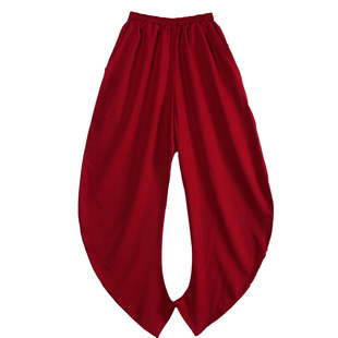 灯笼裤太极服太极裤女棉麻男亚麻练武裤武术裤训练裤练功裤宽松夏