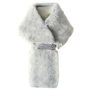 欢乐颂安迪刘涛同款长款獭兔毛濑兔毛毛领子围巾围脖冬季女仿皮草