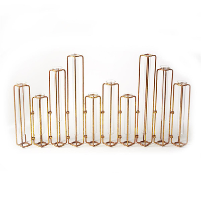 现 纽约下城公园进口春天的旋律金色铁质蜿蜒花瓶组怀旧桌面复古