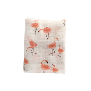 muslin tree手绘风格夏季宝宝竹纤维纱布包巾纯棉新生儿婴儿包被