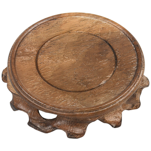 实木圆形根雕底座小花瓶紫砂壶玉石印章小摆件工艺品底座玉器