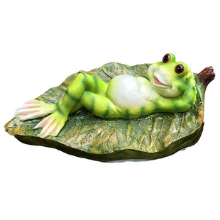 户外庭院假山鱼缸水景鱼池装饰造景物创意卡通动物浮水青蛙摆件