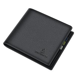 稻草人男士钱包新款真皮短款头层牛皮男款卡包男潮牌钱夹学生皮夹