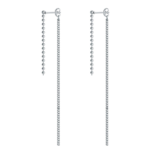 BTS金泰亨同款耳钉耳环男钛钢后挂式耳链 小众设计感长款链条耳坠