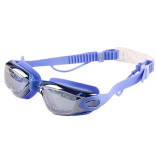 成人男女电镀防水防雾泳镜连体耳塞青少年泳镜大童游泳镜潜水装备