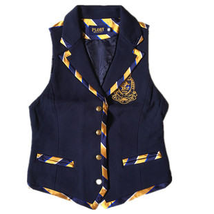 PLORY女款修身经典条纹休闲马甲POVWOB5001