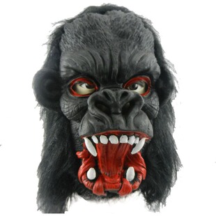 成人搞怪黑色大猩猩面具手套套装万圣节乳胶动物头套恐怖儿童抖音