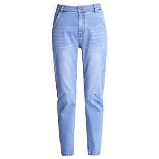 逸阳女裤2026春款韩版九分高腰哈伦老爹牛仔裤宽松锥形萝卜裤1007