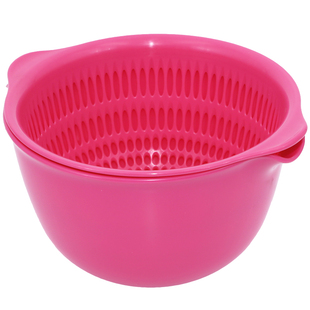 日本进口Inomata塑料水果篮沥水篮沙拉碗厨房洗菜篮蔬果篮沥水盆