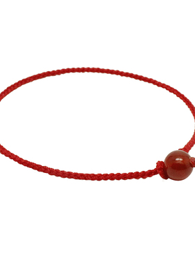 本命年红玛瑙细款百搭编制手链