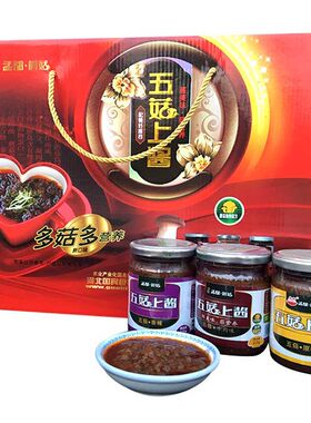 孟都五菇上酱礼盒六瓶拌饭拌面酱