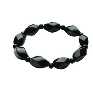 正品新疆和田玉青玉手链男女款天然墨玉手串棱形玉珠子玉石带证书