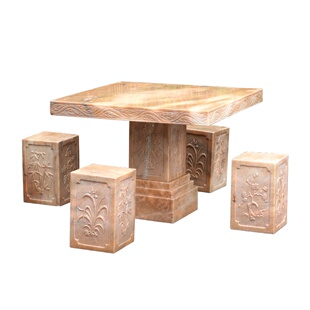 誉峰石桌石凳别墅庭院石雕圆桌晚霞红梅兰竹菊方形天然石材包邮