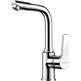 时龙 全铜体洗脸盆冷热水龙头洗手间洗手台浴室柜单孔旋转龙头