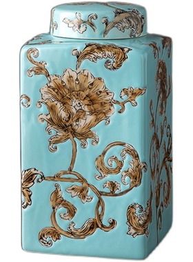 陶瓷储物罐子新中式风电视柜摆件