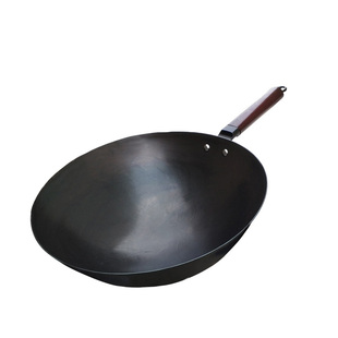 34厘米尖底三万六手工铁锅 炒锅 无涂层 铁炒锅 不粘锅圆底铁锅