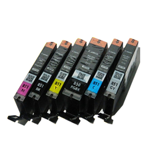 正品佳能原装墨盒850851IP8780/7280MG7580/5680IX6880/6780打印机5色简装颜料墨水盒6色