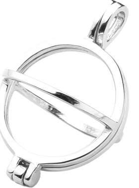 圆珠S925diy纯银镶嵌珍珠空托