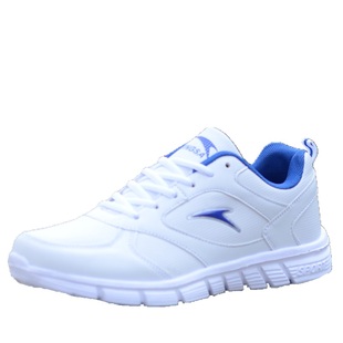 白色运动鞋男休闲鞋黑色工作鞋波鞋皮面小码旅游鞋透气跑步鞋情侣