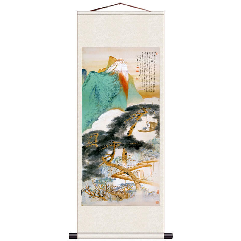 名家风山水花鸟茶楼张大千国画