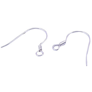 999纯银耳钩diy配件防过敏手工足银耳饰挂钩女耳环零件银耳钩材料