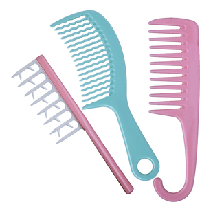 大齿梳宽齿梳卷发梳子内扣塑料静电梨花头美发梳顺发蓬发燕尾梳子