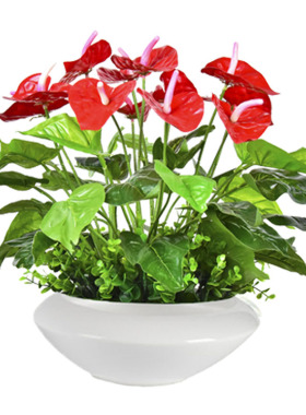 包邮仿真绿植红掌假花绿色植物