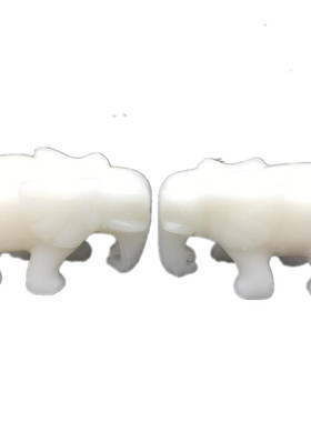 白玉大象摆件桌面白玉天然中式