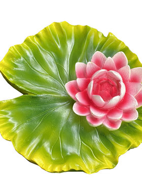 动物青蛙荷叶鱼塘水池装饰摆件