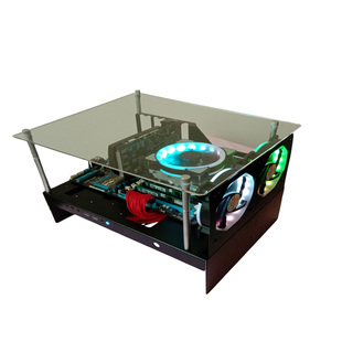 开放式机箱卧式异形全透明游戏定制水冷matx大板atx个性DIY小机箱