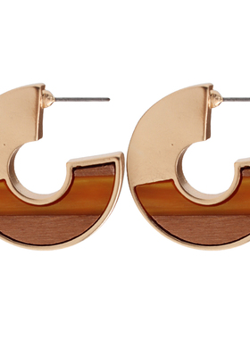 饰品欧美风克拉拼接小巧耳环