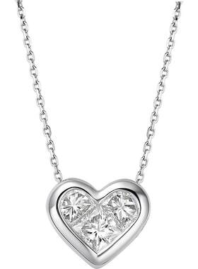 WithLove18K金心形钻石吊坠定制