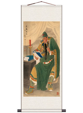 桃园结义三国人物挂画西游记卷轴画丝绸挂画茶楼装饰人物画项羽画
