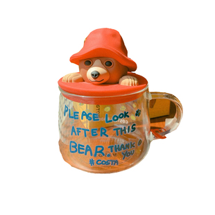 帕丁顿熊COSTA热变玻璃杯钥匙扣挂件保温杯爆款樱花现货礼盒装