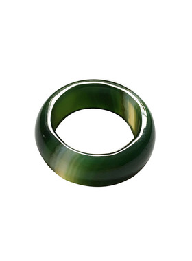 巴西草绿玛瑙男女款水晶飘花指环