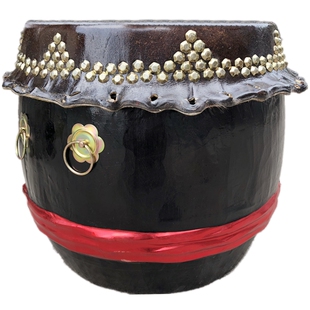 18寸油漆黑色布牛皮鼓舞狮鼓醒狮鼓二十四24节令节气鼓表演锣鼓16