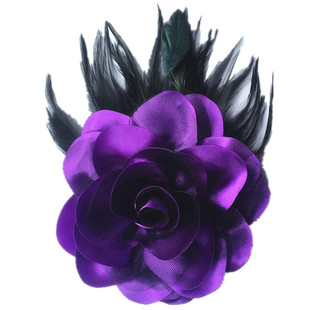 大版布艺胸针时尚花朵羽毛男女职业胸花肩花高档主持表演配饰头饰