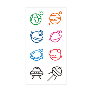 桃山TATTOO泫雅风彩色笑脸彩虹线条可爱ins少女防水网红纹身贴纸