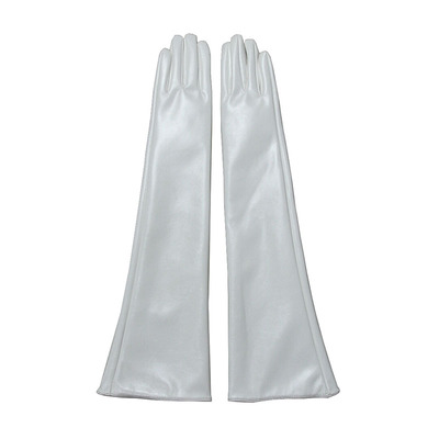 包邮长款漆皮手套亮皮过肘加长