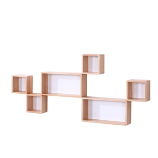 墙上置物架实木免打孔墙壁挂墙柜格子客厅电视背景墙装饰墙面隔板