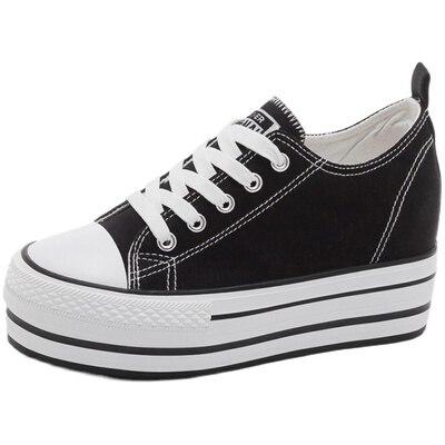 百搭内增高厘米秋季新款帆布鞋