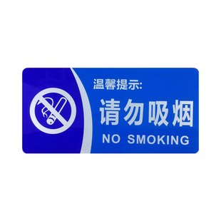 蓝色请勿吸烟区域乱扔果皮纸屑烟蒂随地吐痰公共卫生温馨提示牌贴