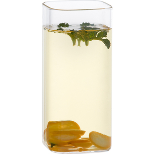 家用透明办公室茶杯高硼硅耐热玻璃杯四方形防炸水杯牛奶咖啡杯子