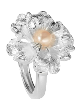 珍珠花朵夸张活口唯美风手饰品