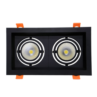 led斗胆灯双头豆胆灯嵌入式双排灯格栅灯双头格栅灯led双筒灯天花