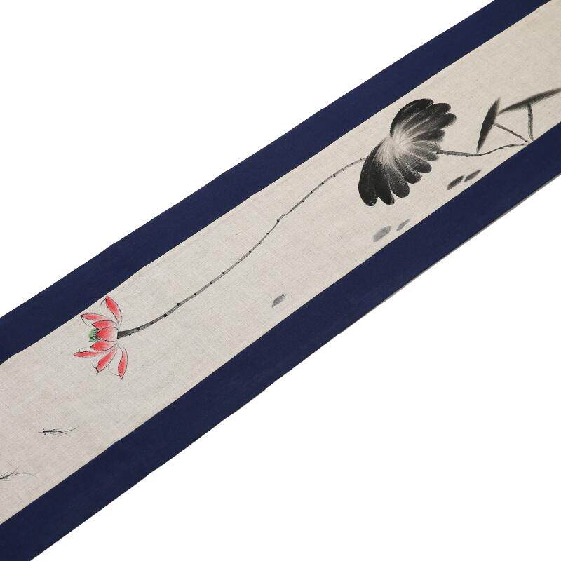 清仓手绘茶席麻布禅意布艺中国风棉麻功夫泡茶垫茶布桌旗复古茶旗