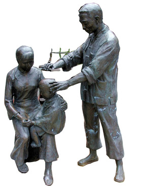 玻璃钢人物情景户外公园雕塑仿铜