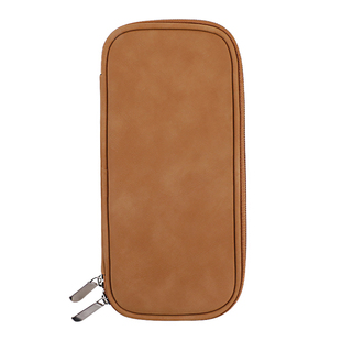 艾琳咪AILINMI化妆刷收纳包旅行化妆收纳包棕色鹿皮绒pu化妆刷包