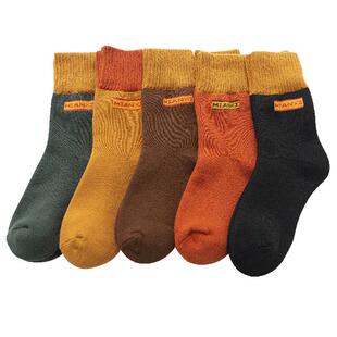 袜子男士秋冬季加绒加厚毛棉袜中筒冬天棉袜保暖长袜潮毛巾袜长筒