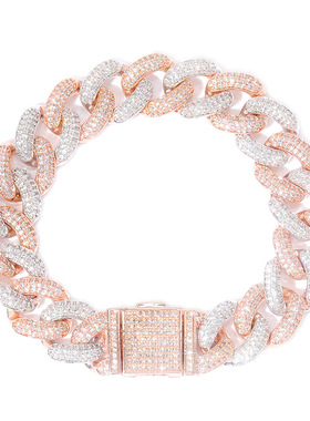 欧美INS爆款14mm古巴手链 男士网红手环街头嘻哈说唱潮款锁链配饰